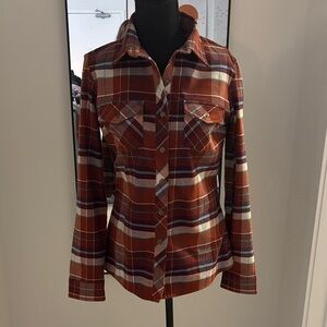 Kuhl Women's Plaid Button Down Shirt - Red and White